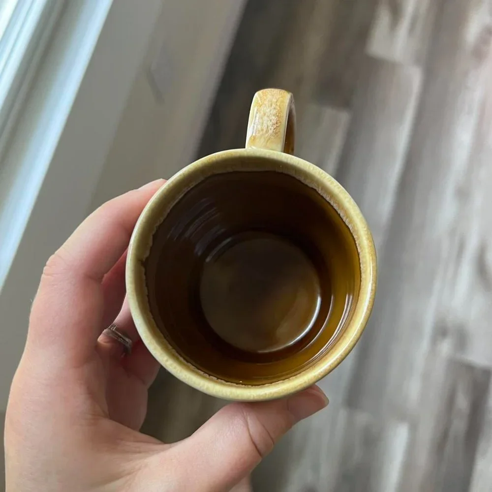 Mustard Ribbed Ceramic Matching Mug Set - Picture 4 of 4